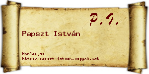 Papszt István névjegykártya