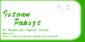 istvan papszt business card
